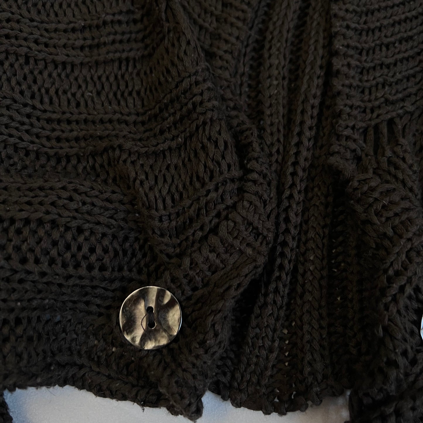 cassis brown knit slouchy long sleeve cardigan