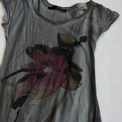 annarita n grey faded floral print shirt