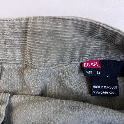 vintage diesel khaki oversized pocket zip utility mini skirt