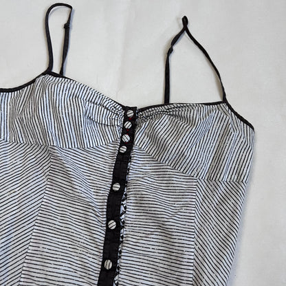 vintage levi's brown white striped button down flared camisole