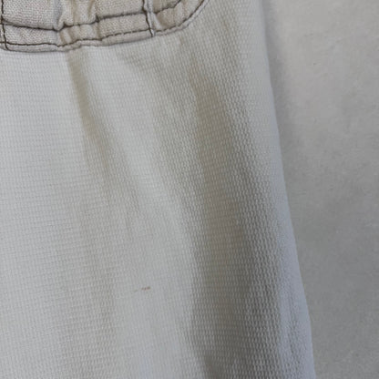 roberto cavalli white cargo denim pleated buckle knee length skirt