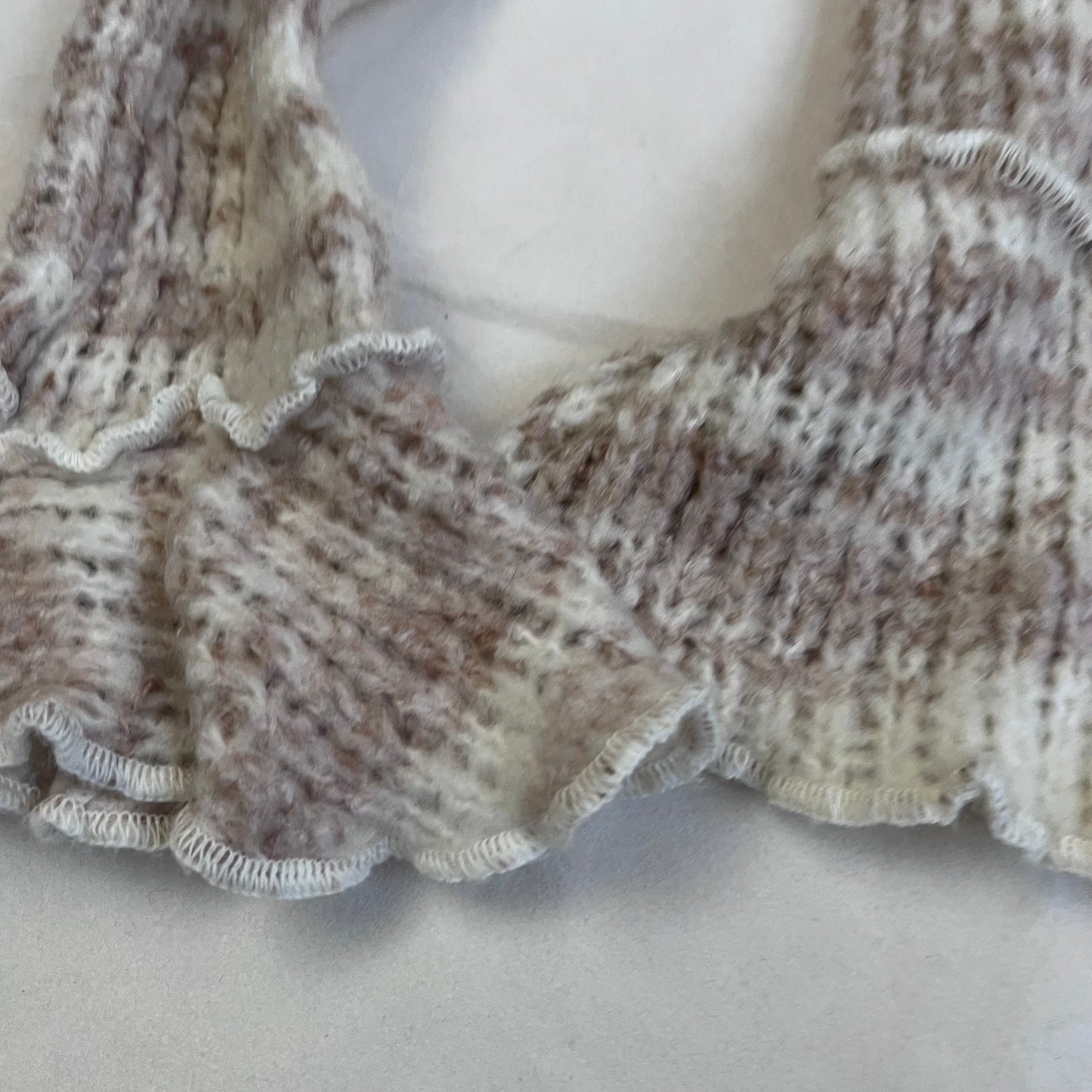 zone bleue speckled brown wide collared knit zip velvet ribbon belt cardigan jacket