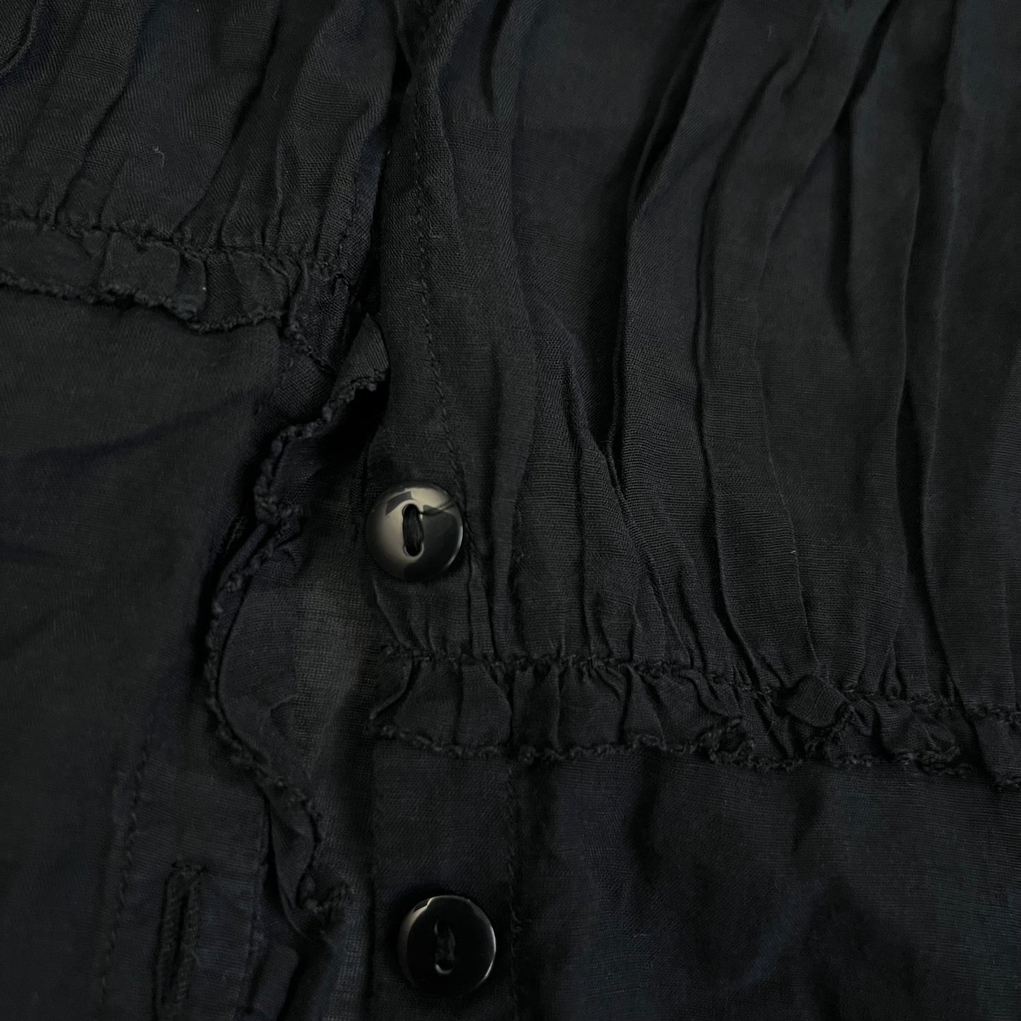 naracamicie black balletcore dark academia cap sleeve ruched bust sheer blouse