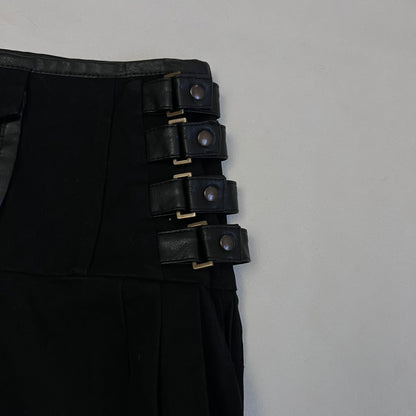 annarita n corpcore utility buckle pocket pleated black midi skirt