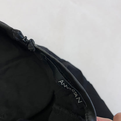 annarita n corpcore utility buckle pocket pleated black midi skirt