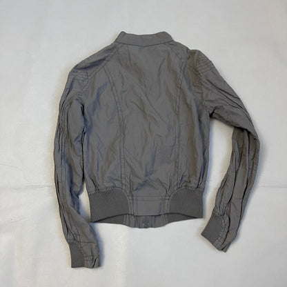 utility clockhouse greige high neck button long sleeve bomber blouson jacket