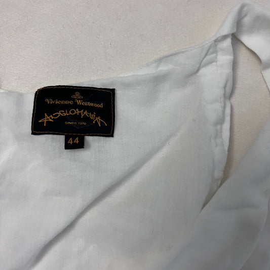 white vivenne westwood anglomania white draped pleated hem corset blouson