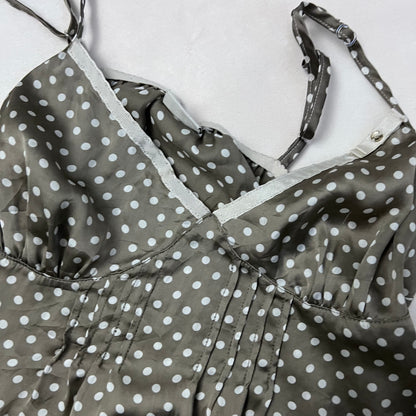 coquette miss brown white polka dot babydoll camisole