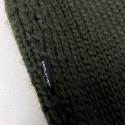 khaki anti flirt wool blend knit cut out high neck vest top