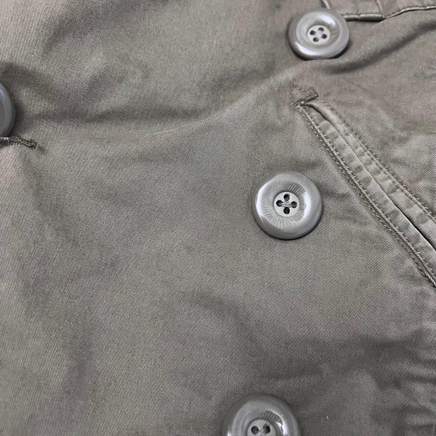 khaki diesel corpcore asymmetric button down trench style jacket