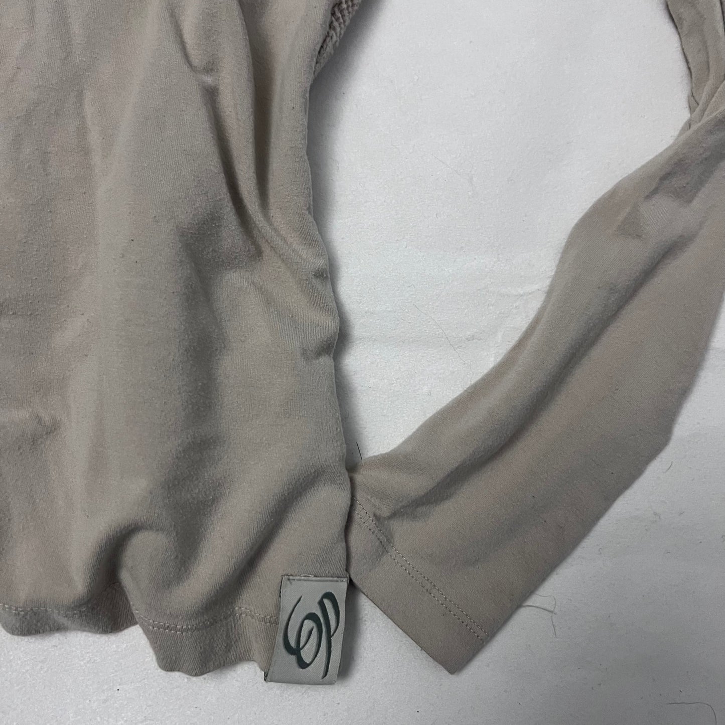 cop copine utility beige mix knit long sleeve hooded long sleeve top