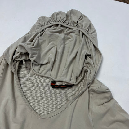 cop copine utility beige mix knit long sleeve hooded long sleeve top