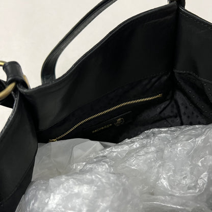 vintage selvedge black ponyhair leather buckle large tote bag