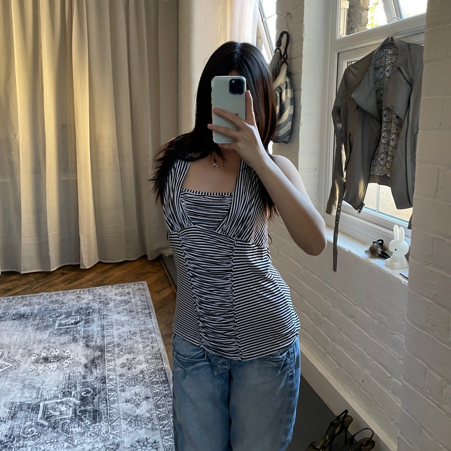 sportmax black white sporty ruched halterneck top