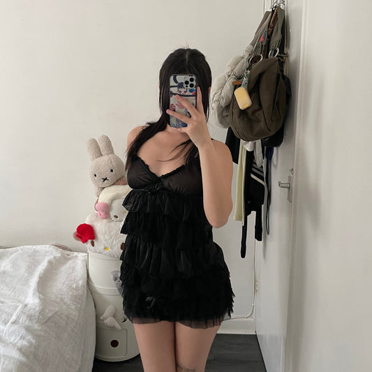 drea my minx tiered ruffle sheeny satin lace tiered camisole