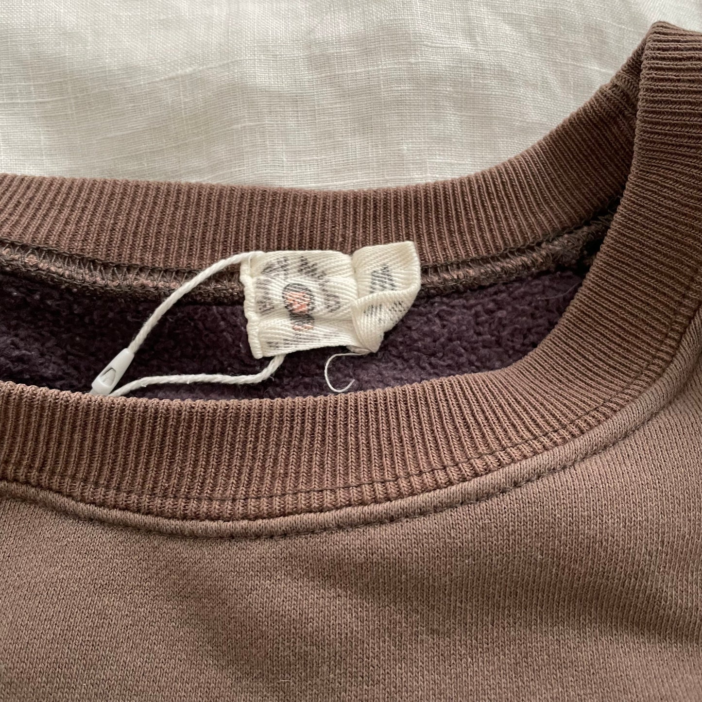 a bathing ape bape brown white western graphic text' 'foot shoulder' long sleeve crew neck jumper