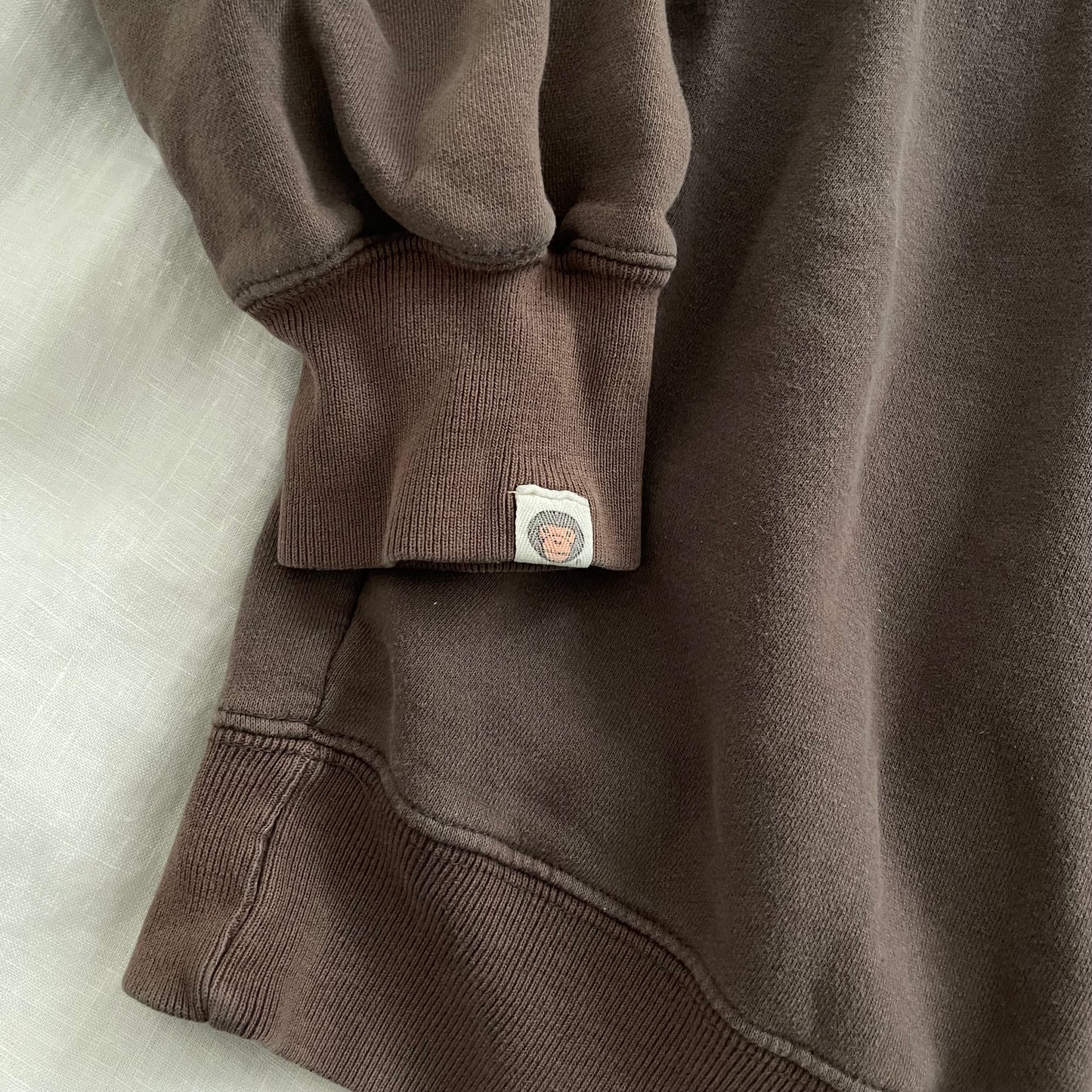a bathing ape bape brown white western graphic text' 'foot shoulder' long sleeve crew neck jumper