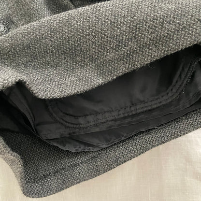 jill stuart grey corpcore utility asymmetrical button wool blend mini shorts