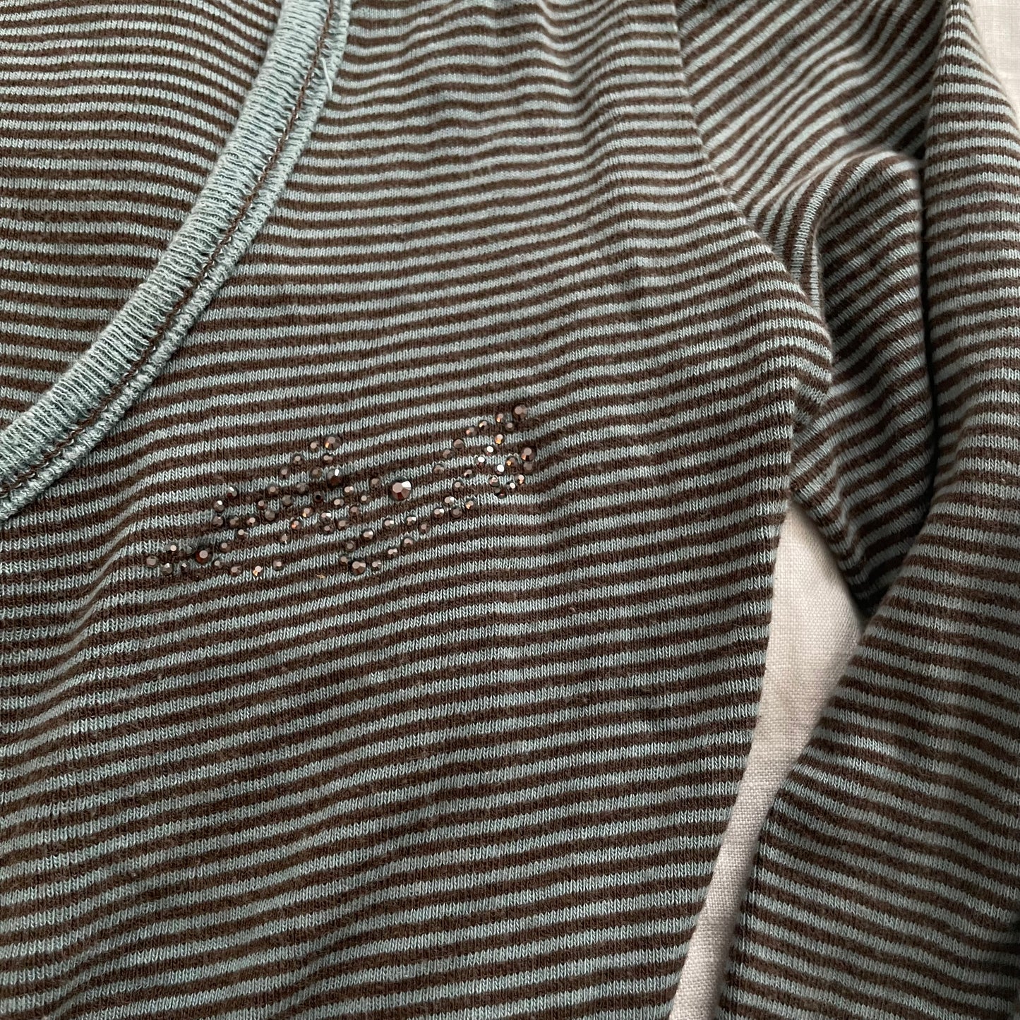 preppy liu jo light blue brown striped long sleeve cardigan top