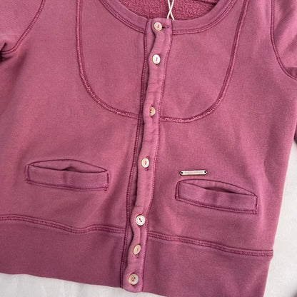 Dsquared2 Preppy Pink Crop Jersey Cardigan Top