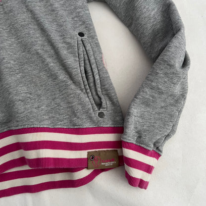 Grey Pink Striped Lace Up G-Star RAW Hoodie