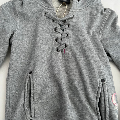 Grey Pink Striped Lace Up G-Star RAW Hoodie