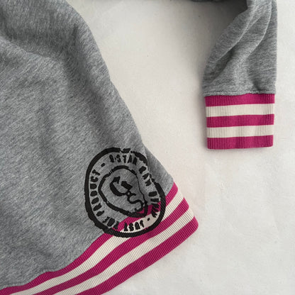 Grey Pink Striped Lace Up G-Star RAW Hoodie