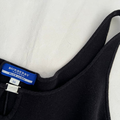Burberry Blue Label Black Buckle Keyhole Neck Babydoll Tunic Vest