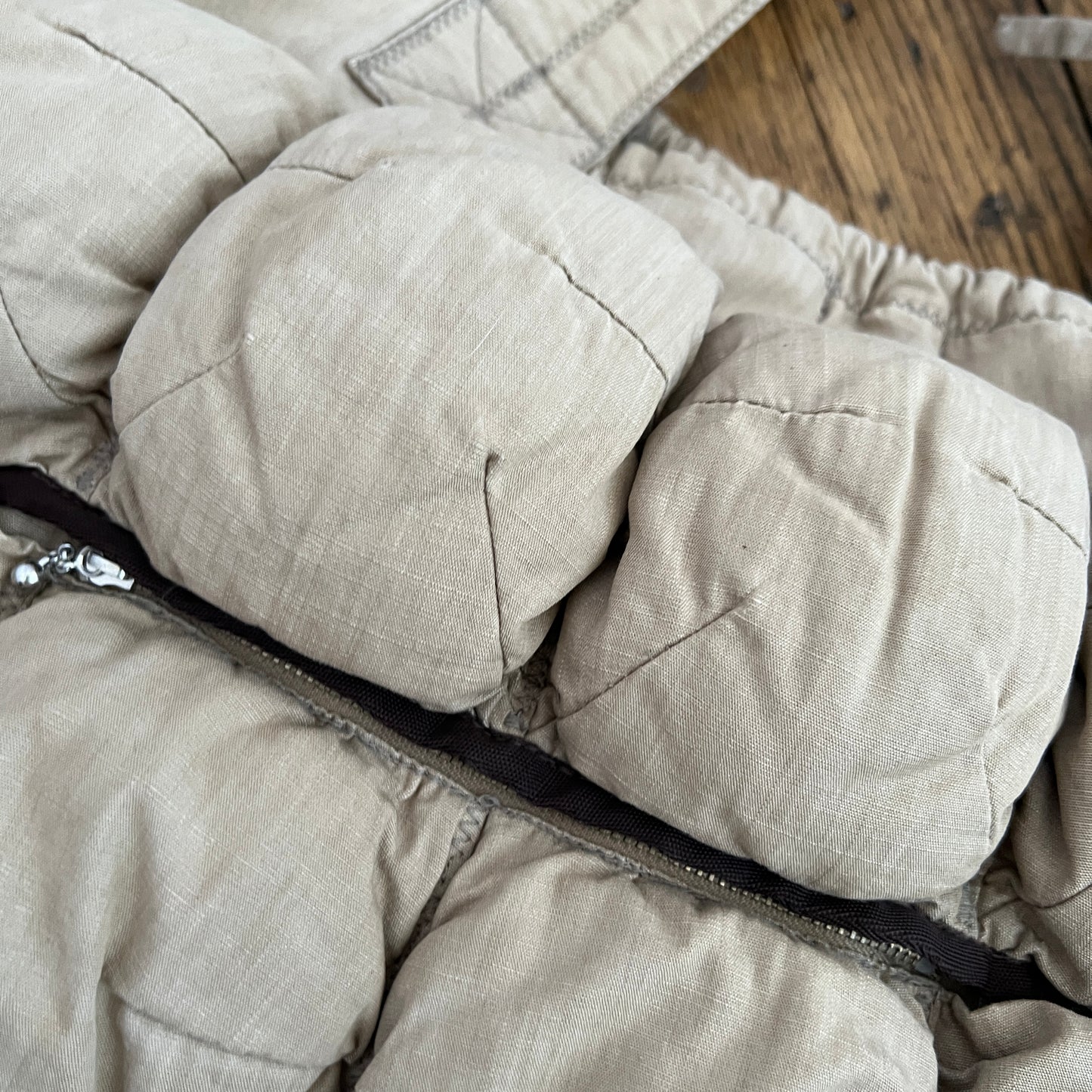 Marithe Francois Girbaud Cotton Beige Brown Trim Pokachu Multipocket Tote Bag