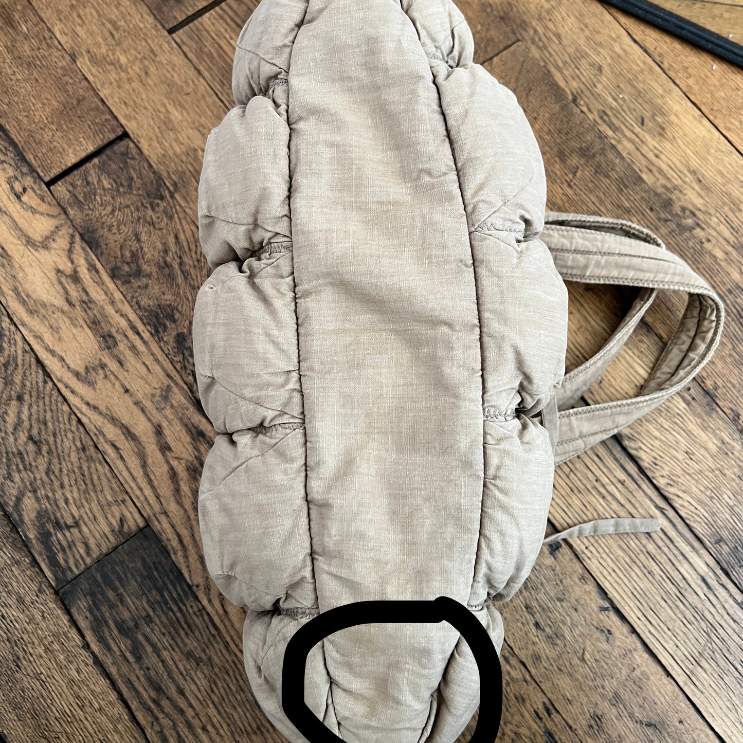 Marithe Francois Girbaud Cotton Beige Brown Trim Pokachu Multipocket Tote Bag