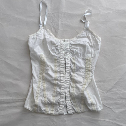 Max & Co White Cream Lace Hook and Eye Corset Cami