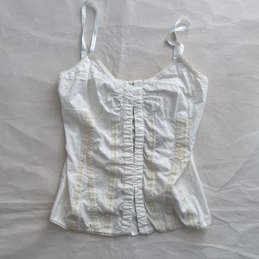 Max & Co White Cream Lace Hook and Eye Corset Cami