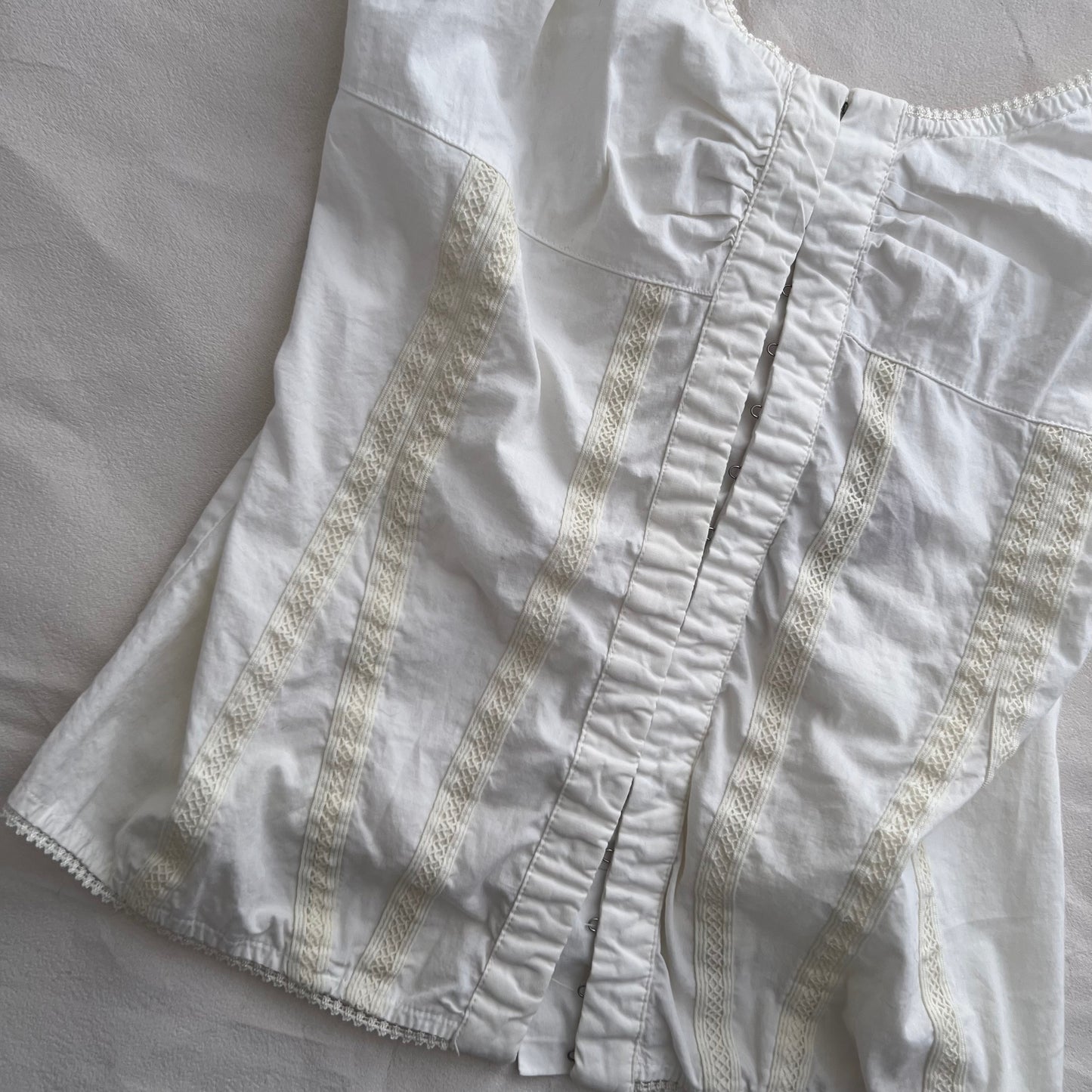 Max & Co White Cream Lace Hook and Eye Corset Cami