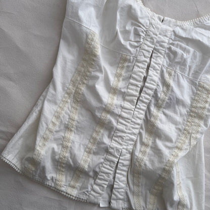 Max & Co White Cream Lace Hook and Eye Corset Cami