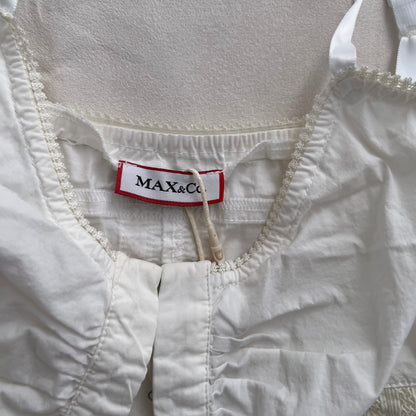 Max & Co White Cream Lace Hook and Eye Corset Cami