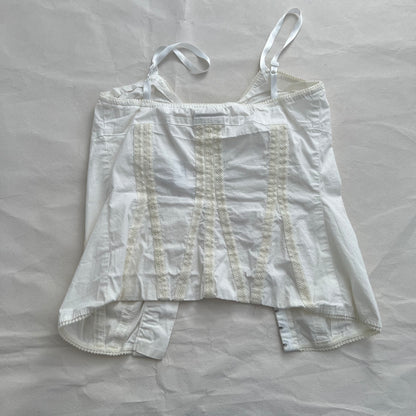 Max & Co White Cream Lace Hook and Eye Corset Cami