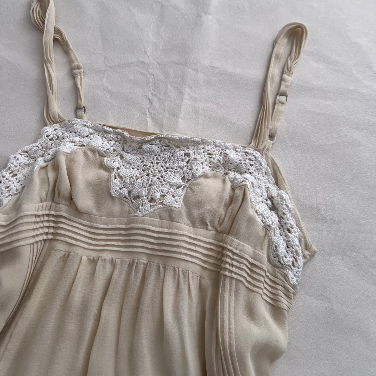 Bcbgmaxazria Cream Butter Yellow White Embroidery Lace Babydoll Camisole