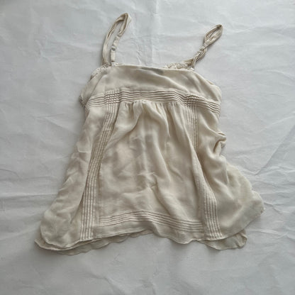 Bcbgmaxazria Cream Butter Yellow White Embroidery Lace Babydoll Camisole
