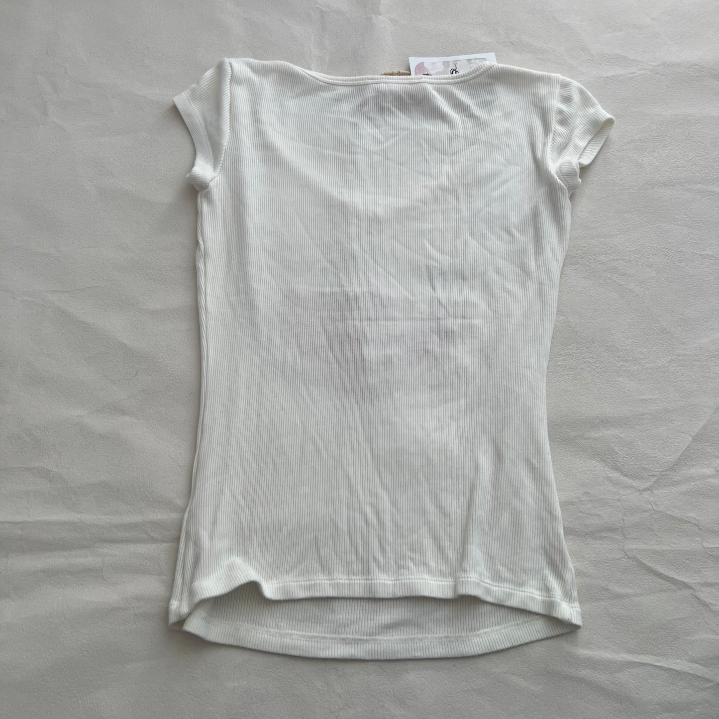 Western Blugirls Folies White Cap Sleeve Shirt With Yellow Red Print