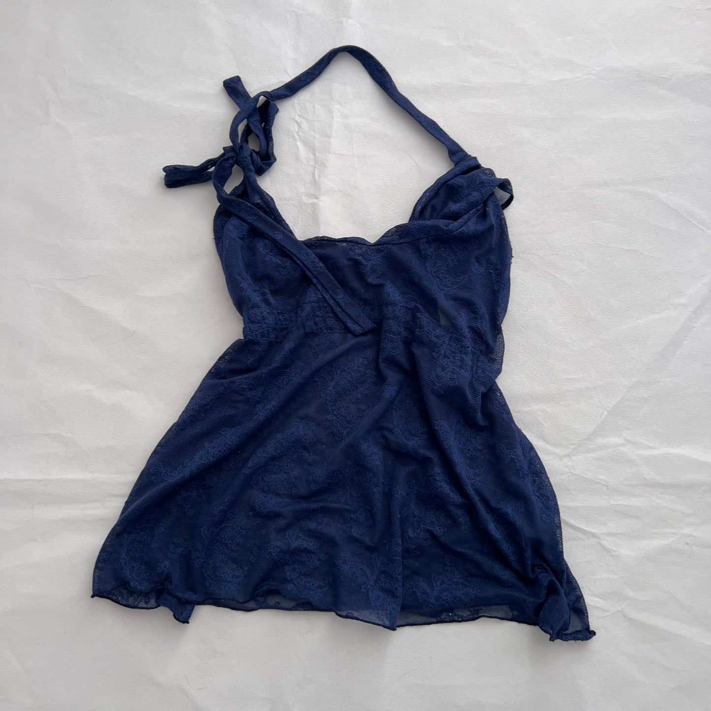 Intimissimi Eurosummer Navy Blue Sheer Lace Halter Neck Style Camisole