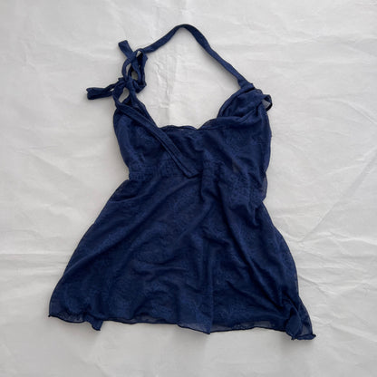 Intimissimi Eurosummer Navy Blue Sheer Lace Halter Neck Style Camisole