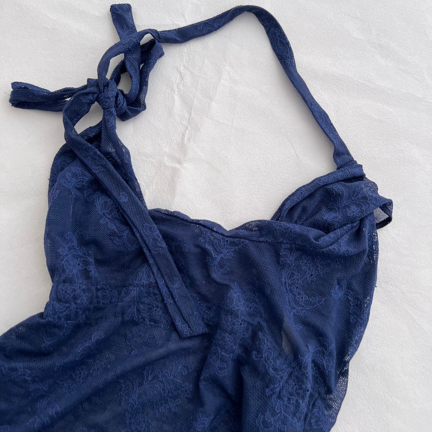 Intimissimi Eurosummer Navy Blue Sheer Lace Halter Neck Style Camisole