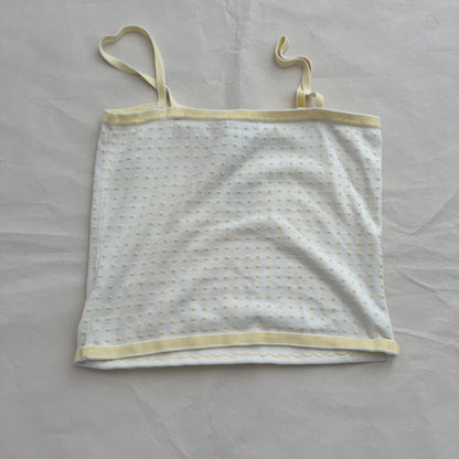 Mexx Eurosummer Preppy White Baby Yellow Polka Dot Trim Camisole