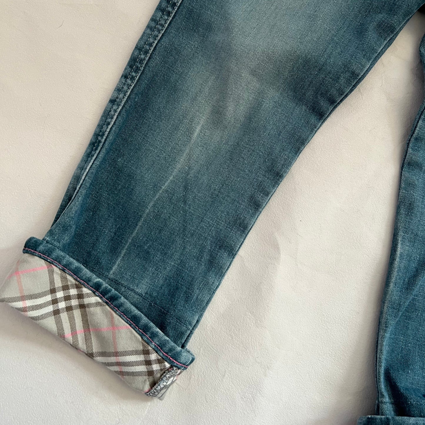 Burberry Blue Label Medium Wash Nova Check Denim Capris