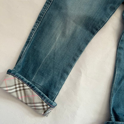 Burberry Blue Label Medium Wash Nova Check Denim Capris