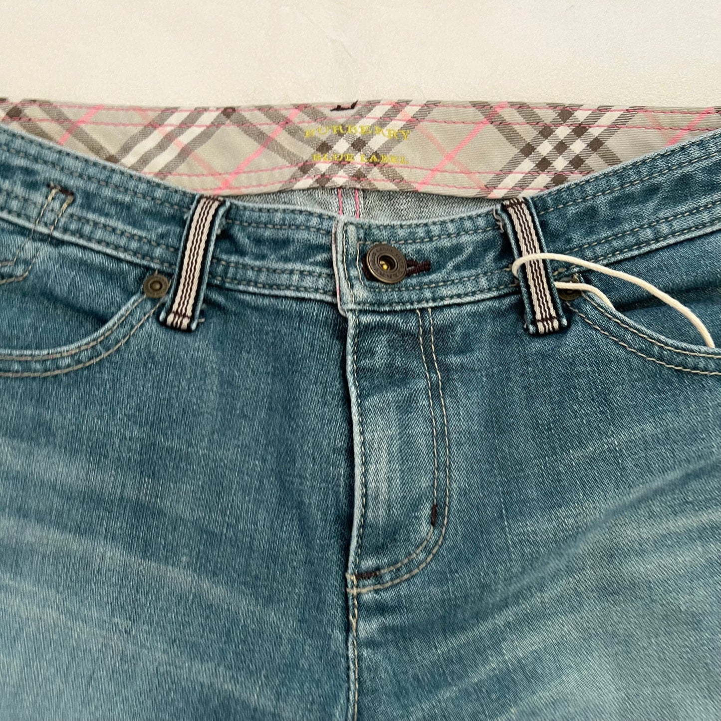 Burberry Blue Label Medium Wash Nova Check Denim Capris