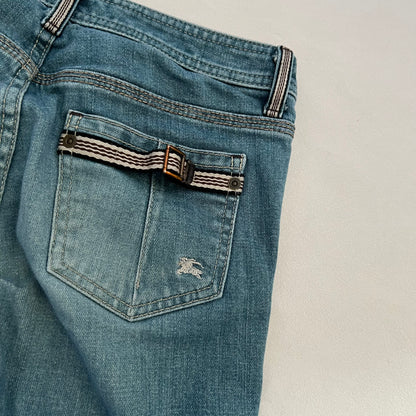 Burberry Blue Label Medium Wash Nova Check Denim Capris