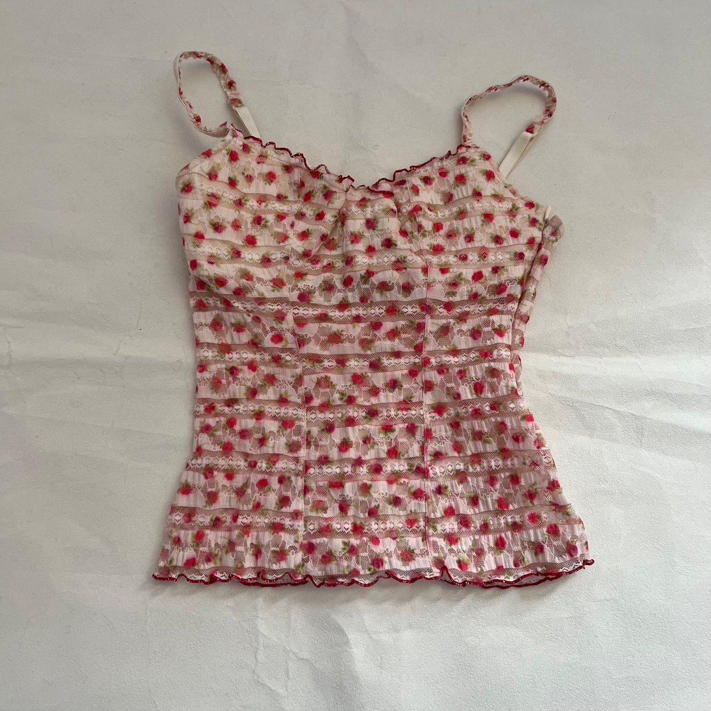 Coquette Intimissimi Lacey White Strawberry Red Balconette Bustier Corset