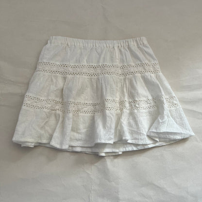 Vintage White Broderie Anglaise Lace Mini Skirt