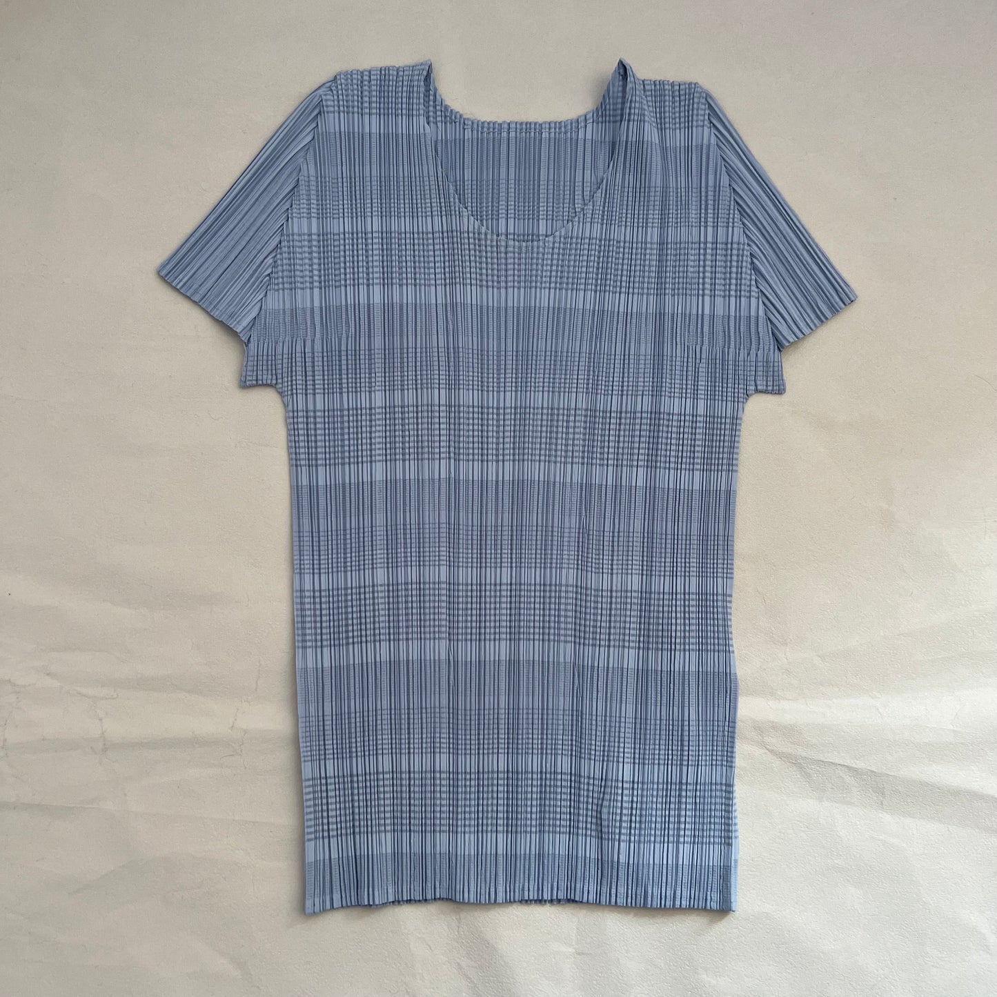 Pleats Please Issey Miyake Icey Baby Blue Short Sleeve Top